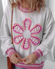 Caroline Flower Crew Neck Sweatshirt