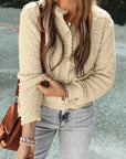 Evie Pearl Buttons Popcorn Textured Sweater Cardigan