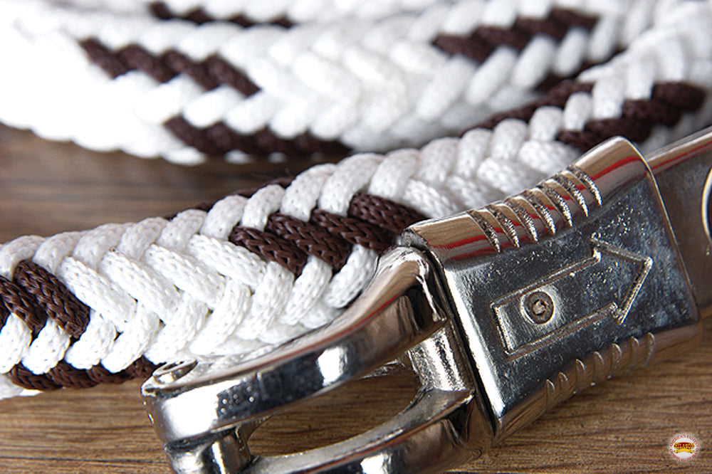 Hilason Horse Riding Poly Lead Rope Blue Tan  1" X 9 Ft.