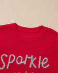 Plus Size Christmas Sparkle All The Way Tinsel Sweater