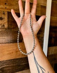 14 inch 6 mm and 3 mm Sterling Silver Pearls choker necklace
