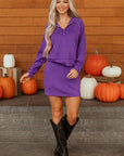 Solid Half Zip Pullover and Mini Skort Set