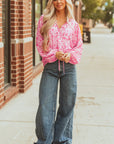 Adalyn Floral Puff Sleeve Lightweight Blouse