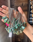16-Inch Green Turquoise Necklace with Sterling Silver Pearls