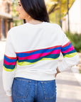 Alora Striped Accent Long Sleeve Top