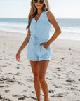 Linda Ribbed Button V Neck Set