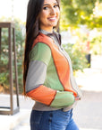 Lilah Block Stitching Half Zipper Sweatshirt
