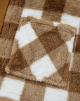 Checker Sherpa Button-Up Pocketed Cardigan