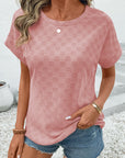 Checker Textured Short Sleeve T-Shirt