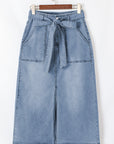 Ariah High Waist Midi Denim Skirt