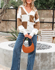 Julia Checkered Button Sweater Cardigan