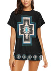 Southwestern Cross Women's Western Top and Short Pajama Set