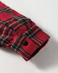 Plaid Ruffle Hem Collared Half-Button Mini Dress