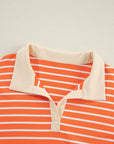 Colorblock Collared Drop Shoulder Sweatshirt