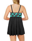Turquoise Hat Swim Dress & Shorts Set