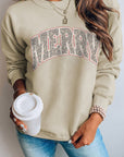 Alice MERRY Leopard Print Long Sleeve Graphic Sweatshirt