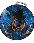 Hilason Medium 4 Rope Capacity Rope Can With Attractive Printed Genuine Leather Trim