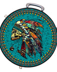 Hilason Medium 4 Rope Capacity Rope Can With Attractive Printed Genuine Leather Trim