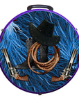 Hilason Medium 4 Rope Capacity Rope Can With Attractive Printed Genuine Leather Trim