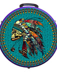Hilason Medium 4 Rope Capacity Rope Can With Attractive Printed Genuine Leather Trim