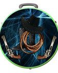Hilason Medium 4 Rope Capacity Rope Can With Attractive Printed Genuine Leather Trim