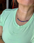 16 inch chain choker and Verascite sea sediment and sterling silver purple