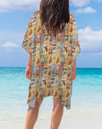 Vintage Rodeo Poster Duster Kimono Coverup Women's Long Cover Up