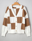 Julia Checkered Button Sweater Cardigan