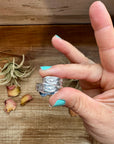 Adjustable Opal Ring – White, Blue & Pink Opal in Sterling Silver