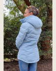 Ice Blue Duck Down Riding Jacket