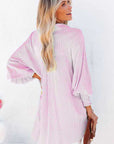 Striped Casual Shirred Cuffs Shirt