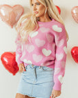 Pearled Heart Valentines Sweater