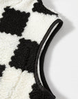 Checker Sherpa Collared Jacket Vest