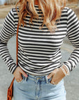 Stripe Ribbed Long Sleeve Tee