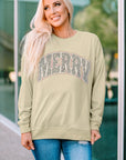 Alice MERRY Leopard Print Long Sleeve Graphic Sweatshirt