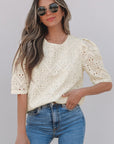 Frankie Eyelet Embroidered Casual Blouse