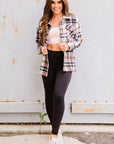 Plaid Pocketed Button Front Shacket