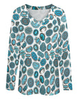 Baha Ranch Turquoise Crazy Long Sleeve Top