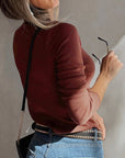 Cora Square Neck Ribbed Fit Long Sleeve Top