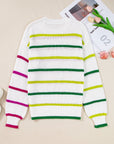 Emerson Colorful Striped Crew Neck Sweater