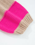 Plus Size Stripe Colorblock Drop Shoulder Sweater