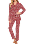 Red Bandana Women's Western Pajama Set