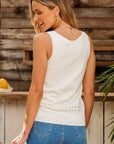Michaela Eyelet Accent Sweater Vest