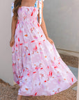 Floral Tied Straps Maxi Dress