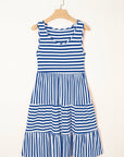 Stripe Sleeveless Tiered Mini Dress