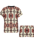 Southwestern Aztec Pajama Top Short Set