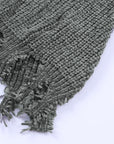 Alina Ripped Raw Hem Chunky Pullover Sweater