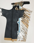 Hilason Handmade Genuine Leather Chaps Adult Handtooled Rodeo Bull Riding