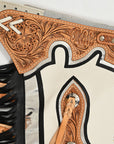 Hilason Handmade Genuine Leather Chaps Adult Handtooled Rodeo Bull Riding