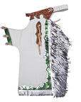 Hilason Pro Rodeo Bronc Bull-Riding Show Genuine Leather Chaps - White